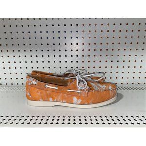 Polo Ralph Lauren Merton Mens Suede Casual Boat Shoes Size 9 Orange Abstract